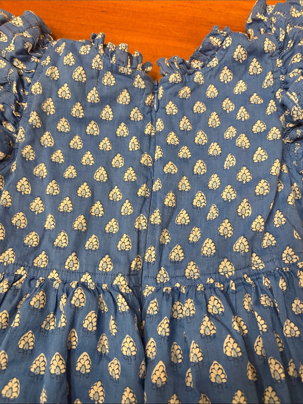 Pink Chicken Blue Ruffle Sleeve Dress - Picture 5 of 6